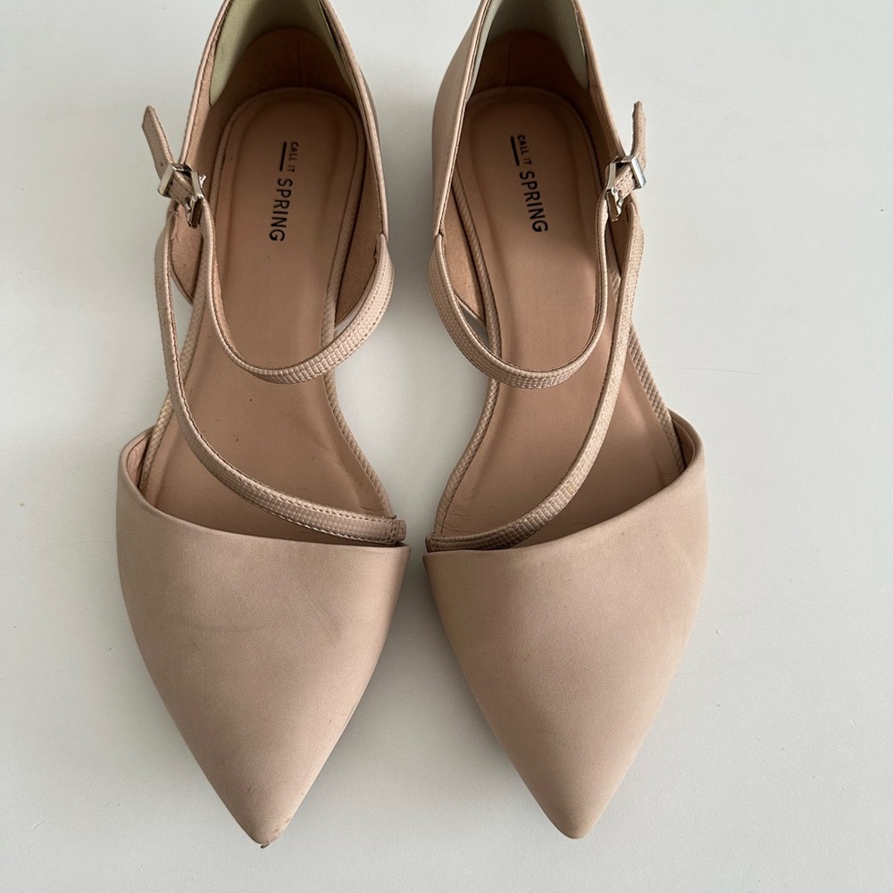 Call It Spring Beige Flats with Straps - Picture 4 of 7